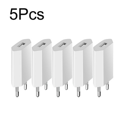 5Pcs 5V 1A USB Travel Wall Charger Adapter Зареждане за Apple iPhone XS Max XS XR X SE 2020 8 7 6 6S 5S 5 SE 4 4S EU Phone Plug