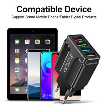 5.1A 48W USB бързо зарядно Бързо зареждане 4.0 3.0 Универсален стенен адаптер за iPhone 13 12 Бързо зареждане на мобилен телефон Samsung Xiaomi