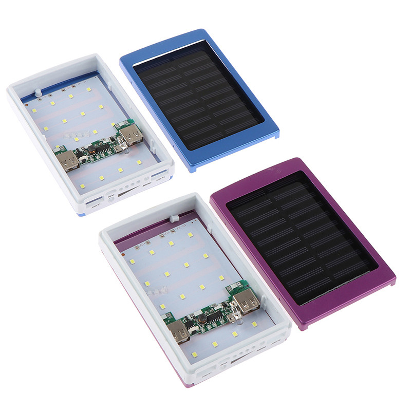 1 комплект 5x18650 Powerbank Cover 18650 Solar Power Bank Калъф Направи си сам Кутия Двоен USB комплект Зарядно за телефон Фенерче (батериите не са включени)