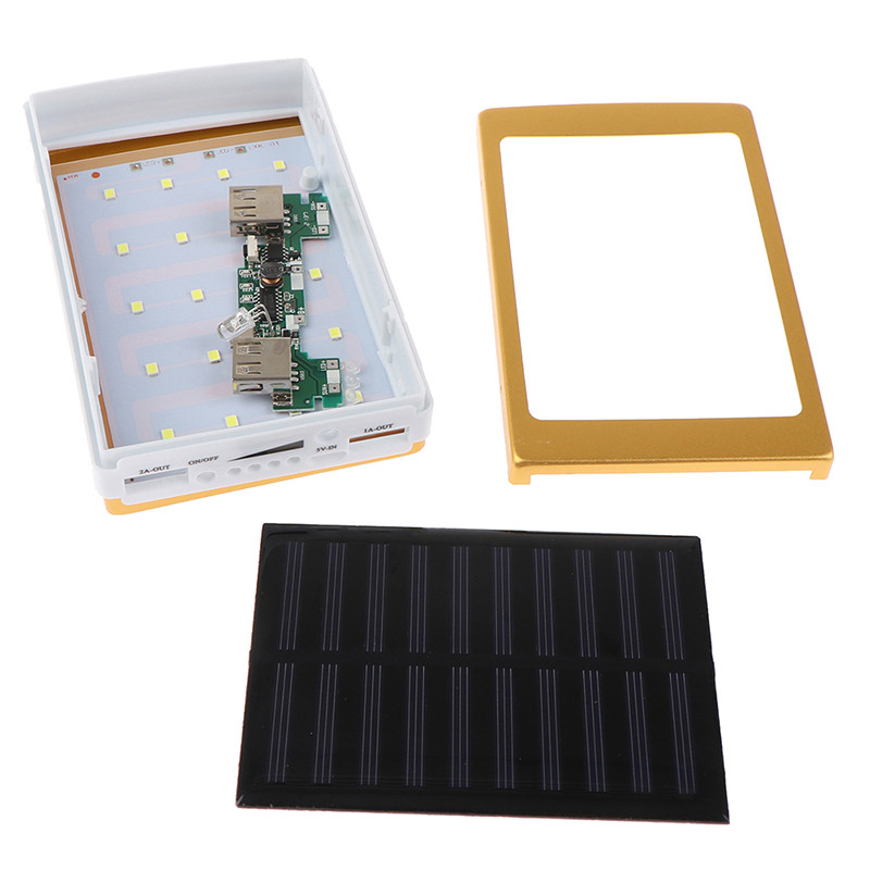 1 комплект 5x18650 Powerbank Cover 18650 Solar Power Bank Калъф Направи си сам Кутия Двоен USB комплект Зарядно за телефон Фенерче (батериите не са включени)