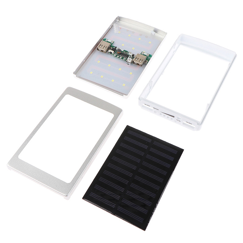 1 комплект 5x18650 Powerbank Cover 18650 Solar Power Bank Калъф Направи си сам Кутия Двоен USB комплект Зарядно за телефон Фенерче (батериите не са включени)
