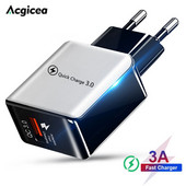 3A Real Fast Charger Fast Charging Quick Charge 3.0 Κινητά τηλέφωνα Προσαρμογέας φορτιστή τοίχου κινητών τηλεφώνων για iPhone Pro Xiaomi Huawei
