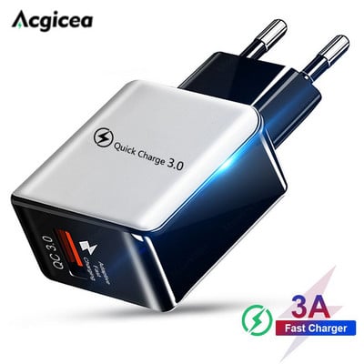 3A Real Fast Charger Fast Charging Quick Charge 3.0 Мобилни телефони Адаптер за стенно зарядно за мобилен телефон за iPhone Pro Xiaomi Huawei