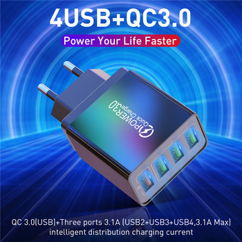 USLION 3.1A USB зарядно Quick Charge 3.0 48W бързо зареждане EU UK Plug стенен адаптер за мобилен телефон за iPhone Samsung Xiaomi Mi 9