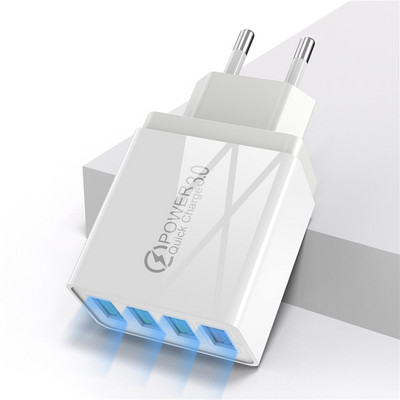 USLION 3.1A USB зарядно Quick Charge 3.0 48W бързо зареждане EU UK Plug стенен адаптер за мобилен телефон за iPhone Samsung Xiaomi Mi 9