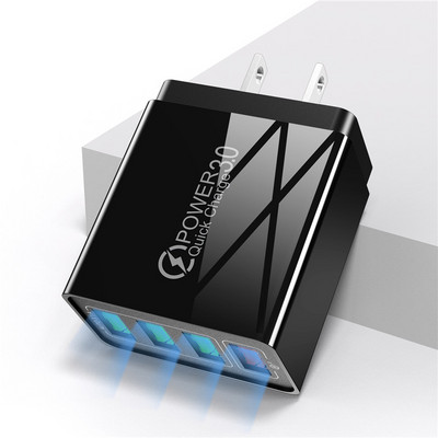 USLION 3.1A USB зарядно Quick Charge 3.0 48W бързо зареждане EU UK Plug стенен адаптер за мобилен телефон за iPhone Samsung Xiaomi Mi 9