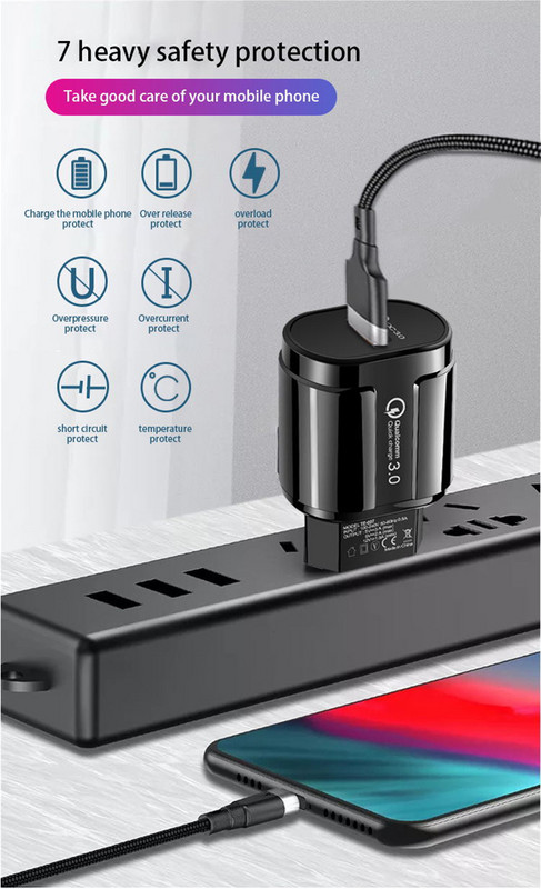 Išmaniųjų telefonų įkroviklis Greitas įkrovimas skirtas xiaomi iphone 12 pro max sieniniam mobiliojo telefono adapteriui iphone12 pro samsung s10 usb įkrovikliui