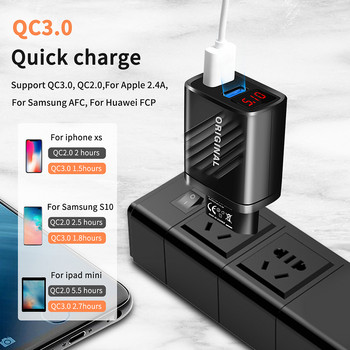 Двойно USB зарядно устройство 20 W зарядно за мобилен телефон Бързо зареждане за Samsung iPhone 13 12 Huawei Xiaomi QC3.0 USB C адаптер за стена на зарядно устройство