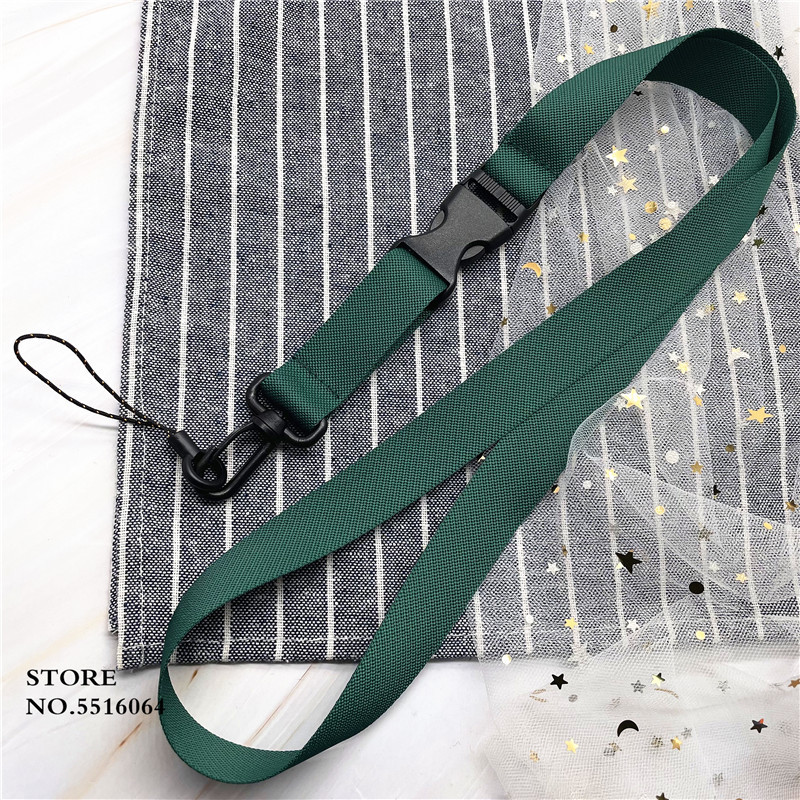 Едноцветен ремък за ключове USB държач ID Pass Card Име Badge Държач Каишки за мобилен телефон Метално черно въже Пластмасов щипка ремък