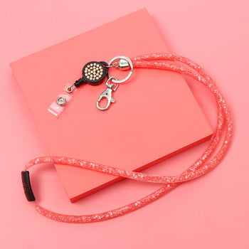 1 τεμ. Rhinestone Bling Crystal Lanyard Σήμα ταυτότητας Θήκη για λουράκι λαιμού Κλιπ για κινητό τηλέφωνο Κρεμαστό σχοινί για κλειδί Προμήθειες γραφείου