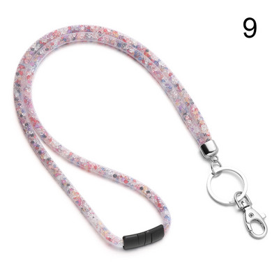 1 τεμ. Rhinestone Bling Crystal Lanyard Σήμα ταυτότητας Θήκη για λουράκι λαιμού Κλιπ για κινητό τηλέφωνο Κρεμαστό σχοινί για κλειδί Προμήθειες γραφείου