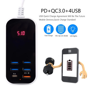 Множество USB зарядно устройство PD 30W тип C Бързо зарядно устройство Бързи стенни зарядни устройства Захранващ адаптер 3.0 зарядно устройство UK EU US Plug Зарядно устройство за мобилен телефон