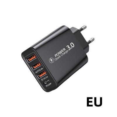 Πολλαπλός φορτιστής USB PD 30W Τύπος C Γρήγορος φορτιστής Γρήγοροι φορτιστές τοίχου Προσαρμογέας τροφοδοσίας 3.0 Φορτιστής UK EU US Plug Φορτιστής κινητού τηλεφώνου