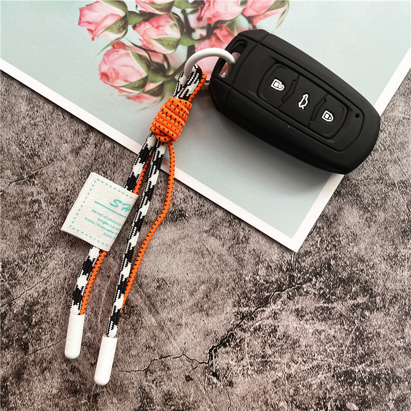 Връзка за ключове Луксозни аксесоари Оранжеви орнаменти Въже Ръчно тъкан ключодържател Връзка за ключове Чанти Шнур за закачане на мобилния телефон Талисман