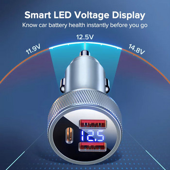 Φορτιστής αυτοκινήτου 80W USB QC3.0 PD TypeC Προσαρμογέας φόρτισης αυτοκινήτου Γρήγορη φόρτιση για iPhone13 Γρήγοροι φορτιστές κινητών τηλεφώνων Xiaomi Samsung Huawei