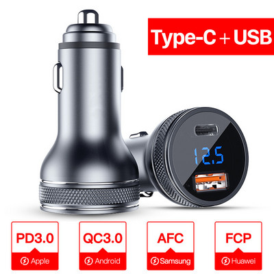 Φορτιστής αυτοκινήτου 80W USB QC3.0 PD TypeC Προσαρμογέας φόρτισης αυτοκινήτου Γρήγορη φόρτιση για iPhone13 Γρήγοροι φορτιστές κινητών τηλεφώνων Xiaomi Samsung Huawei