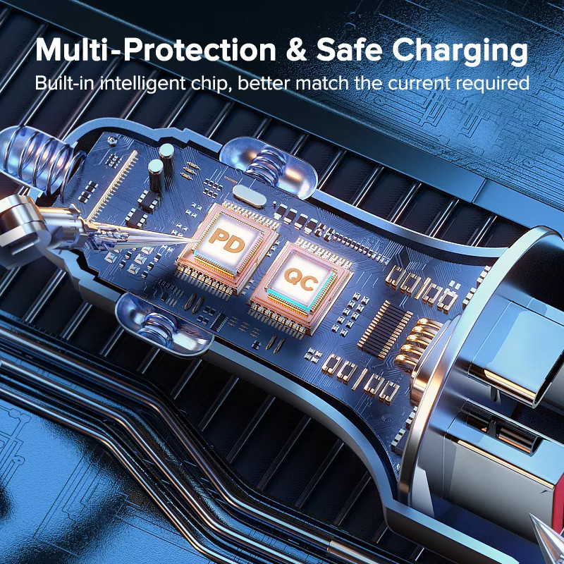 80W USB зарядно за кола QC3.0 PD TypeC Адаптер за зареждане за кола Бързо зареждане за iPhone13 Бързи зарядни устройства за мобилен телефон Xiaomi Samsung Huawei