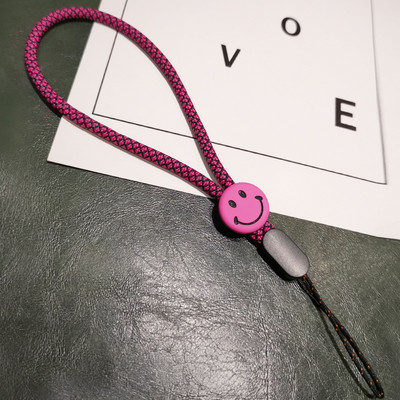 Връзка за мобилен телефон Усмихнато лице Висулка за китка Женски къси ръчно тъкани прости орнаменти Калъф за мобилен телефон Универсална гривна