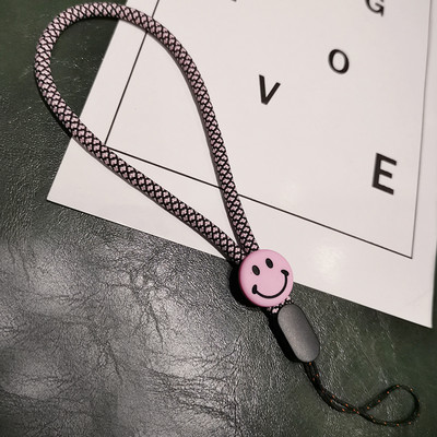 Връзка за мобилен телефон Усмихнато лице Висулка за китка Женски къси ръчно тъкани прости орнаменти Калъф за мобилен телефон Универсална гривна
