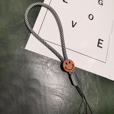 Връзка за мобилен телефон Усмихнато лице Висулка за китка Женски къси ръчно тъкани прости орнаменти Калъф за мобилен телефон Универсална гривна