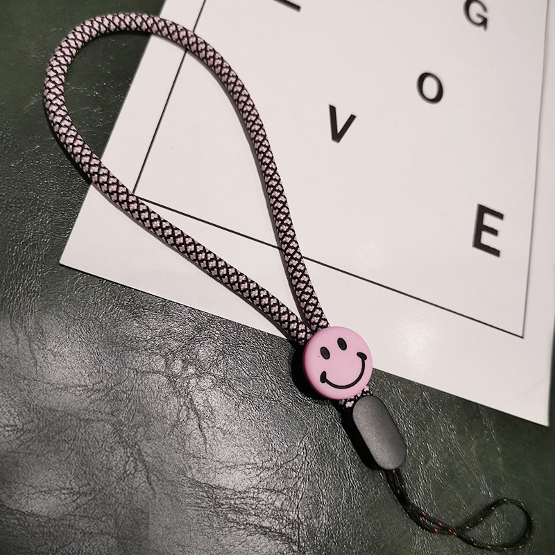 Връзка за мобилен телефон Усмихнато лице Висулка за китка Женски къси ръчно тъкани прости орнаменти Калъф за мобилен телефон Универсална гривна