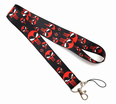 Ново пристигане 1 брой Висококачествен готин череп Връзка за вратовръзка за мобилен телефон Ключодържатели Каишка Изложбен ID Карта с имена Връзка за врата