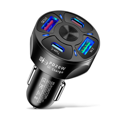 OLAF Dual USB C Φορτιστής αυτοκινήτου Γρήγορη φόρτιση USB Τύπος C Γρήγορος φορτιστής PD QC3.0 Για iphone Προσαρμογέας φορτιστή τηλεφώνου αυτοκινήτου Samsung Xiaomi