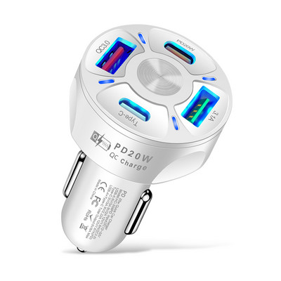 OLAF Dual USB C Φορτιστής αυτοκινήτου Γρήγορη φόρτιση USB Τύπος C Γρήγορος φορτιστής PD QC3.0 Για iphone Προσαρμογέας φορτιστή τηλεφώνου αυτοκινήτου Samsung Xiaomi