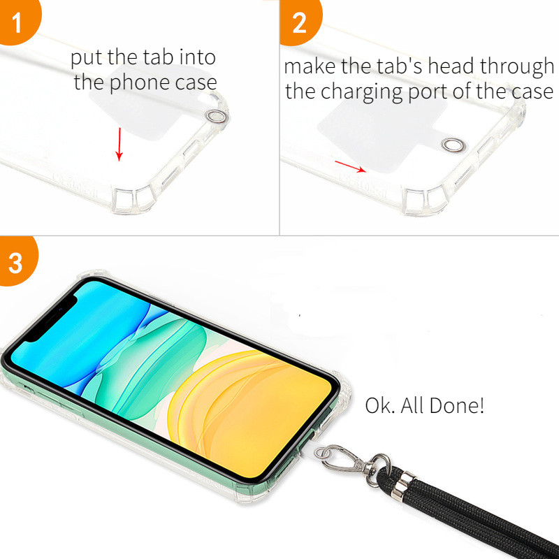 Плътен ремък за телефон презрамка за врата Розово регулируемо колие за телефон Мобилни аксесоари Талисман за телефон Кабел за мобилен телефон Универсален