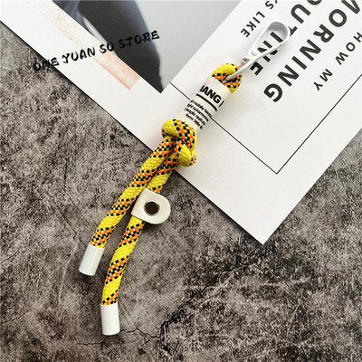 Ключодържател Въже Полиестер Памучно въже Метален ключодържател Връзка Чанта Висулки за мобилни телефони Калъф Чар Премиум каишка за ключове