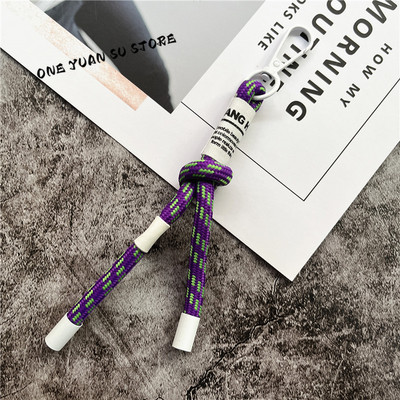 Ключодържател Въже Полиестер Памучно въже Метален ключодържател Връзка Чанта Висулки за мобилни телефони Калъф Чар Премиум каишка за ключове