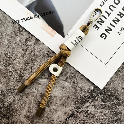 Ключодържател Въже Полиестер Памучно въже Метален ключодържател Връзка Чанта Висулки за мобилни телефони Калъф Чар Премиум каишка за ключове
