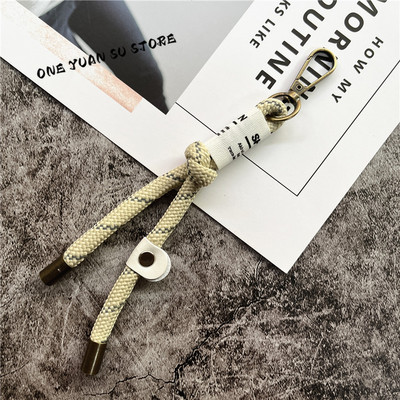 Ключодържател Въже Полиестер Памучно въже Метален ключодържател Връзка Чанта Висулки за мобилни телефони Калъф Чар Премиум каишка за ключове