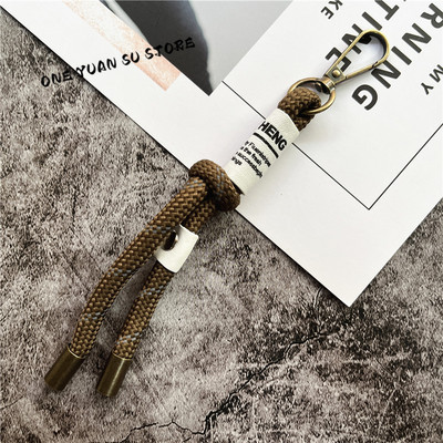 Ключодържател Въже Полиестер Памучно въже Метален ключодържател Връзка Чанта Висулки за мобилни телефони Калъф Чар Премиум каишка за ключове