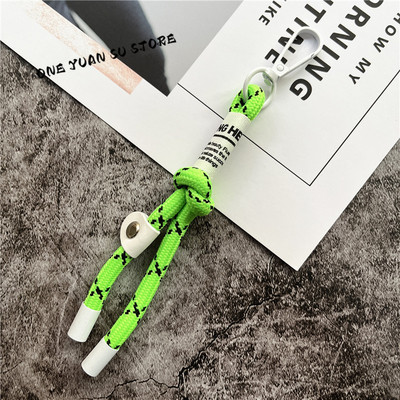 Ключодържател Въже Полиестер Памучно въже Метален ключодържател Връзка Чанта Висулки за мобилни телефони Калъф Чар Премиум каишка за ключове