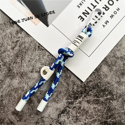 Ключодържател Въже Полиестер Памучно въже Метален ключодържател Връзка Чанта Висулки за мобилни телефони Калъф Чар Премиум каишка за ключове