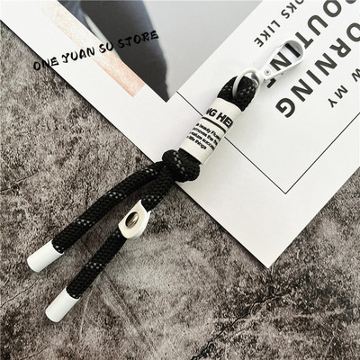 Ключодържател Въже Полиестер Памучно въже Метален ключодържател Връзка Чанта Висулки за мобилни телефони Калъф Чар Премиум каишка за ключове