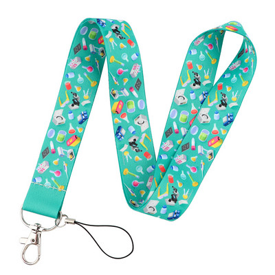 Cartoon Chemistry Lanyard Λουράκι κινητού τηλεφώνου Κάρτα ταυτότητας Κάτοχος σήματος σχοινί Μπρελόκ Μπρελόκ Αξεσουάρ ιστών Δώρα