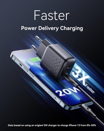 VOLTME USB зарядно устройство за iPhone 12 PD 20W бързо зареждане на телефон зарядно устройство Quick Charge 4.0 USB тип C бързо зарядно устройство за Samsung Xiaomi