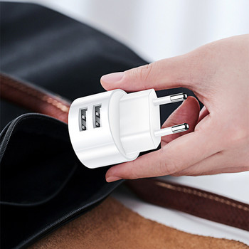 5V 2.1A Двойно USB зарядно устройство EU US UK Plug Бързо зареждане Стенно зарядно устройство Зареждане на мобилен телефон Мини адаптер Зарядно устройство за пътуване за iPhone