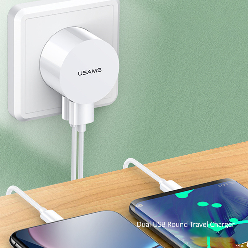 5V 2.1A Двойно USB зарядно устройство EU US UK Plug Бързо зареждане Стенно зарядно устройство Зареждане на мобилен телефон Мини адаптер Зарядно устройство за пътуване за iPhone