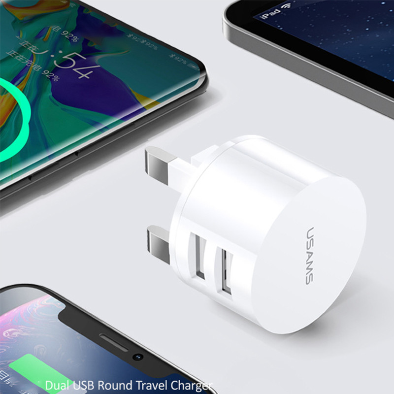 5V 2.1A Двойно USB зарядно устройство EU US UK Plug Бързо зареждане Стенно зарядно устройство Зареждане на мобилен телефон Мини адаптер Зарядно устройство за пътуване за iPhone