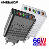 5 порта 66W USB зарядно устройство Стенен адаптер Бързо зарядно устройство за телефон Зареждане за iphone Samsung Xiaomi Tablet Бързо мобилно зарядно устройство QC3.0