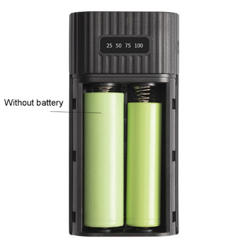 Είσοδος 3 θυρών DIY Power Bank Shell με φακό LED 5V 2x 18650 21700 Case Battery Charge Storage Box Without Battery 55KC
