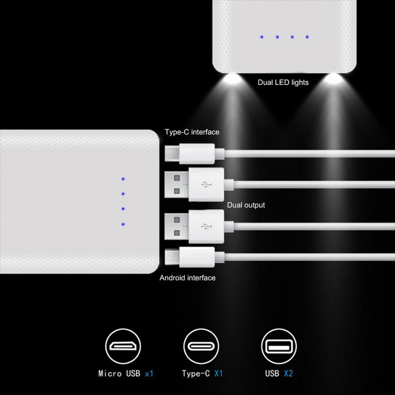 Калъф за Power Bank W8 Без заваряване Преносим DIY 18650 Кутия за зарядно устройство за батерии със светлинен индикатор Кутия за Power Bank