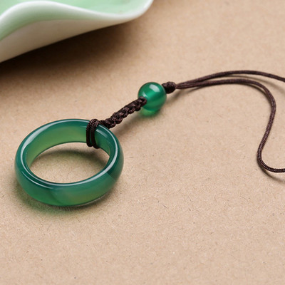 Απλό κορδόνι χειρός Κινέζικο στιλ Αχάτης Jade Δαχτυλίδι λουράκι τηλεφώνου για Μπρελόκ για έξυπνο τηλέφωνο Huawei iPhone