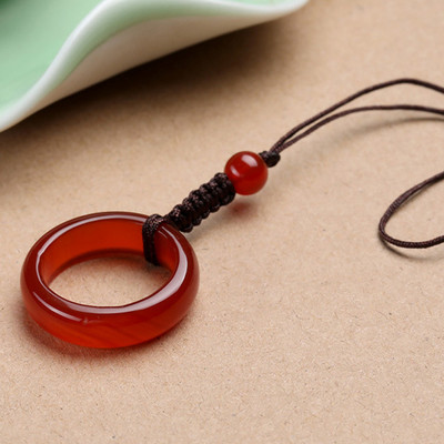 Απλό κορδόνι χειρός Κινέζικο στιλ Αχάτης Jade Δαχτυλίδι λουράκι τηλεφώνου για Μπρελόκ για έξυπνο τηλέφωνο Huawei iPhone