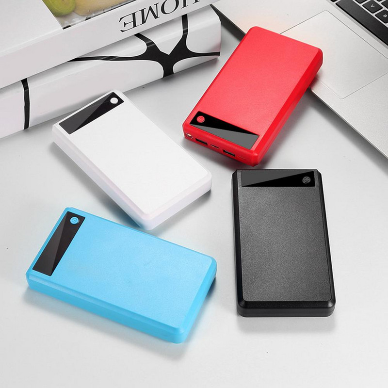 Keičiama praktiška 6 x 18650 baterijos įkrovimo laikymo dėžutė su stipriu žibintuvėliu maitinimo banko dėžute, nuimama išmaniajam telefonui