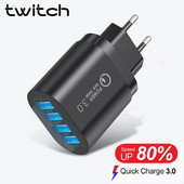 Φορτιστής USB 4 θυρών Προσαρμογέας γρήγορου φορτιστή τηλεφώνου για iPhone 14 13 Pro Xiaomi Samsung Poco EU US Plug Φορητός φορητός φορτιστής τοίχου