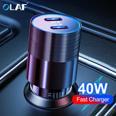 Olaf Dual USB C gyors autós töltő 40W 2 portos C típusú PD autós telefon töltő iPhone 13 12 11 Pro Max Samsung tápadapter autóban